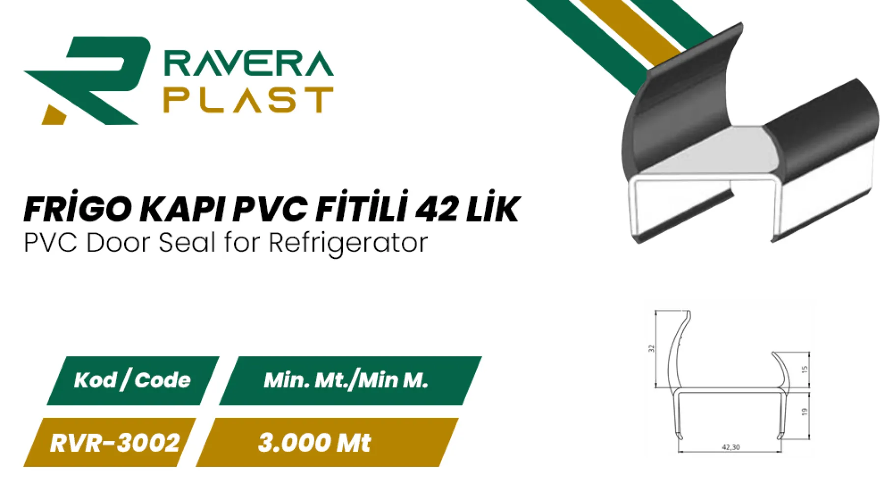 Frigo Kapı PVC Fitili 32'lik - RVR-3002